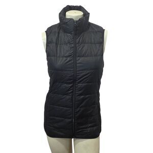Quince Black Down Puffer Vest Womens Small Full Zip Lightweight Quilted